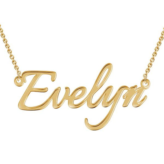 "Evelyn"Style 14K Gold Personalized Name Necklace Adjustable 16" - 20" White Gold /Yellow Gold/Rose Gold - onlyone