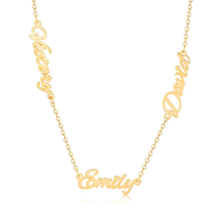 925 Sterling Silver Multiple Name Necklace, Nameplated Necklace, Gift For Her