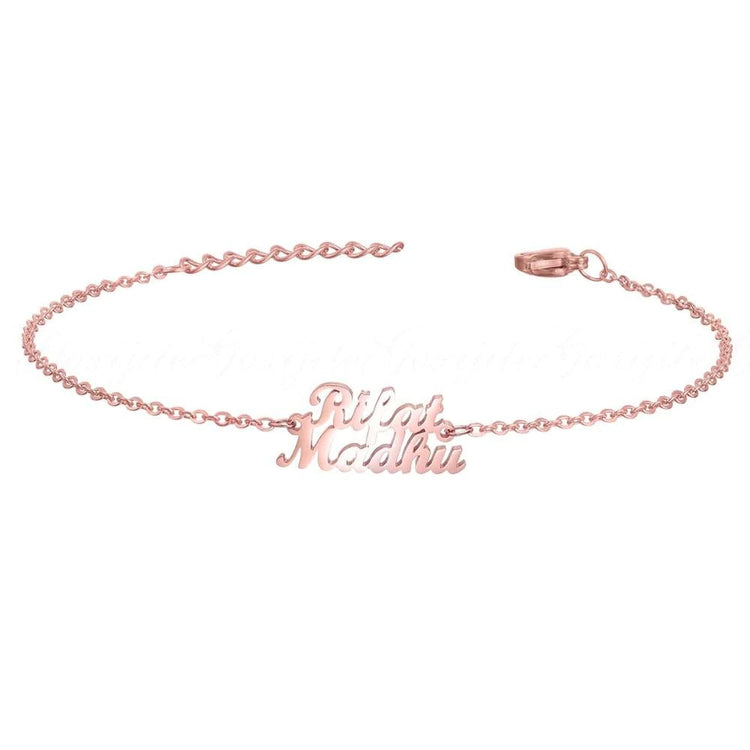 925 Sterling Silver Double Name Bracelet
