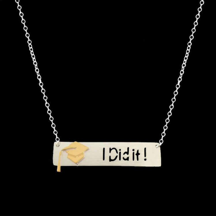 Bar Graduation Cap Necklace I Did It - onlyone