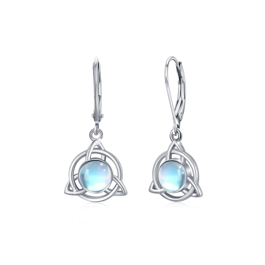 Moonstone Celtic Knot Leverback Earring