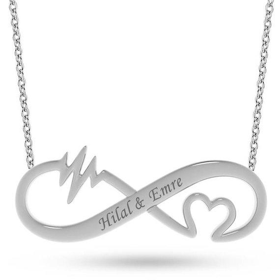 925 Sterling Silver Infinity Name Necklace Nameplate Necklace - onlyone