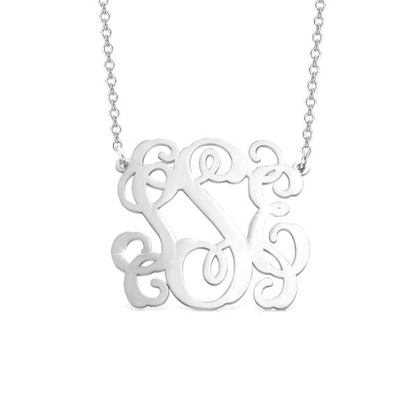 14K Gold Personalized Monogram Necklace Adjustable 16" - 20" - onlyone