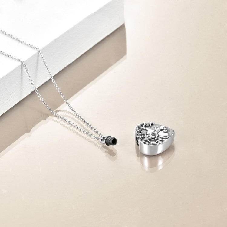 925 Sterling Silver Elephant Heart Urn Necklace for Ashes Cremation Jewelry for Ashes - onlyone