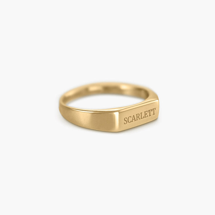 Bague avec nom gravé personnalisé en argent sterling 925