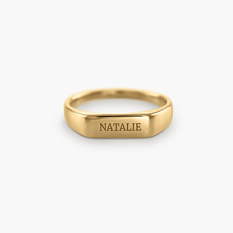 Bague avec nom gravé personnalisé en argent sterling 925