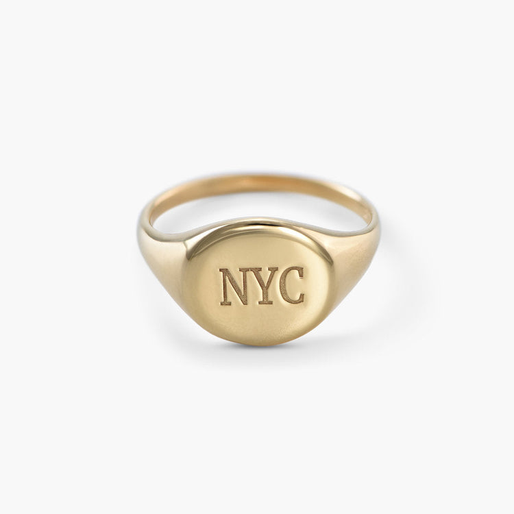 925 Sterling Silver Round Name Ring