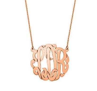 925 Sterling Silver Initial Monogram Necklace - onlyone