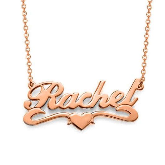 10K/14K Gold Personalized Middle Heart Name Necklace Adjustable 16" - 20" - onlyone
