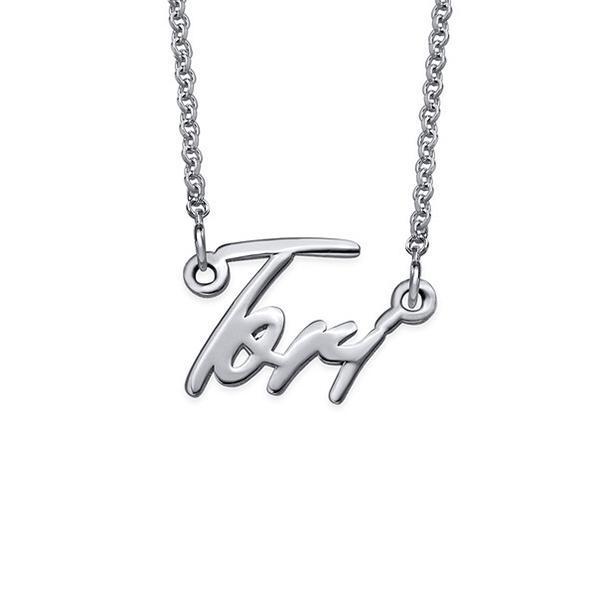 925 Sterling Silver Tiny Name Necklace Nameplate Necklace - onlyone