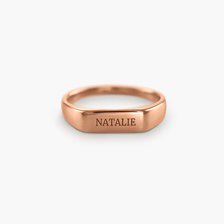 Bague avec nom gravé personnalisé en argent sterling 925