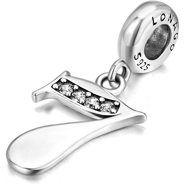 925 Sterling Silver Lucky Number 1-9 Charms Fit for Bracelet and Necklace