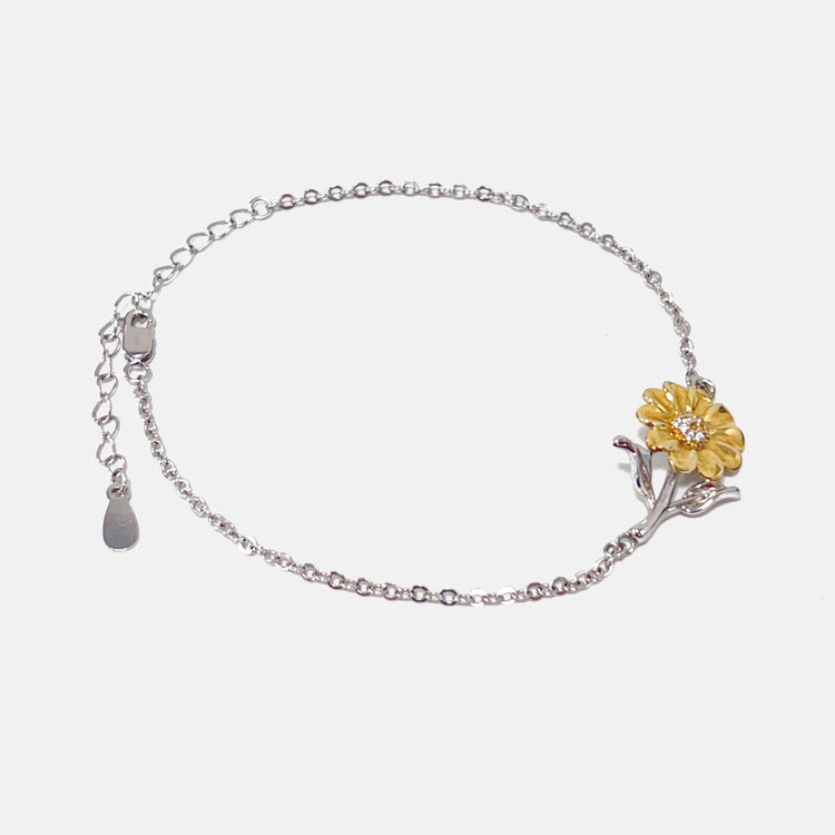 Sunflower Bracelet with Cubic Zirconia