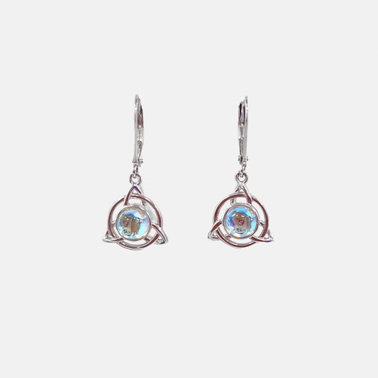 Moonstone Celtic Knot Leverback Earring