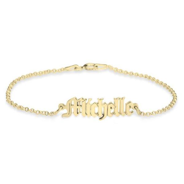 925 Sterling Silver Personalized Old English Name Bracelets 6�7.5�Nameplate Bracelet - onlyone