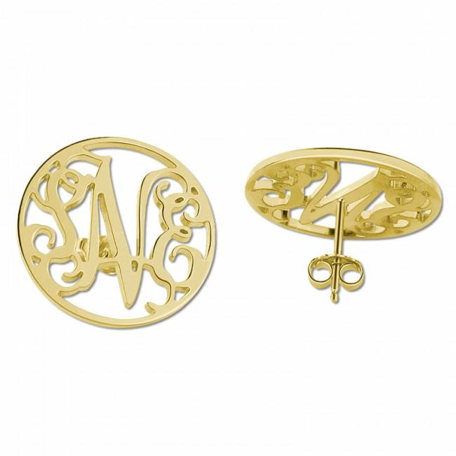 925 Sterling Silver Personalized Block Monogram Stud Earrings - onlyone