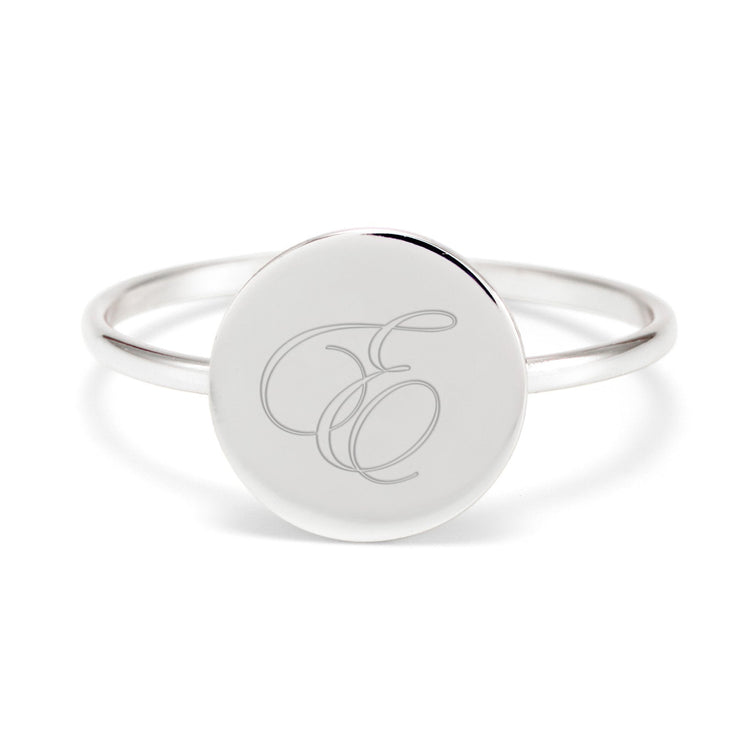 10K/14K Gold Personalized Engravable Initial Round Ring - onlyone