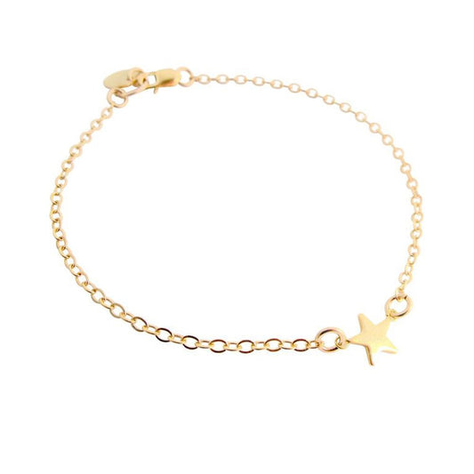 925 Sterling Silver Personalized Mini Star Initial Bracelet - onlyone