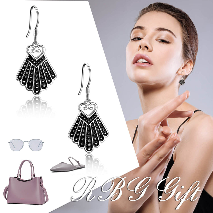 925 Sterling Silver Heart Dissent Collar Earrings