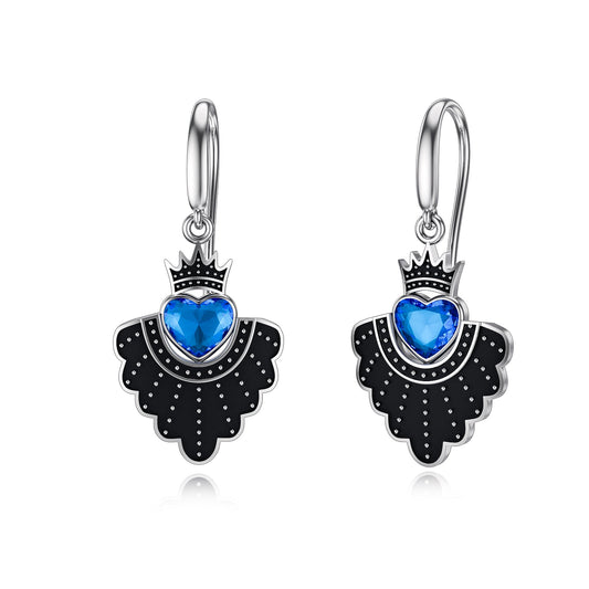 925 Sterling Silver Earrings Ruth Bader Ginsburg Jewelry for Women, RBG Feminist Memorial Gift with Crystal