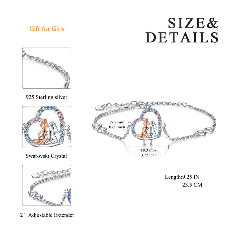 925 Sterling Silver BFF Bracelet With Crystal