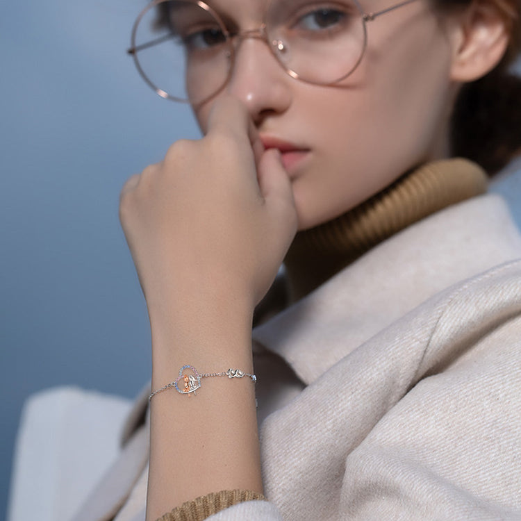 925 Sterling Silver BFF Bracelet With Crystal