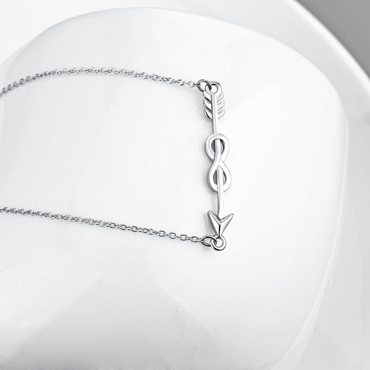 925 Sterling Silver Arrow Infinity Necklace - onlyone