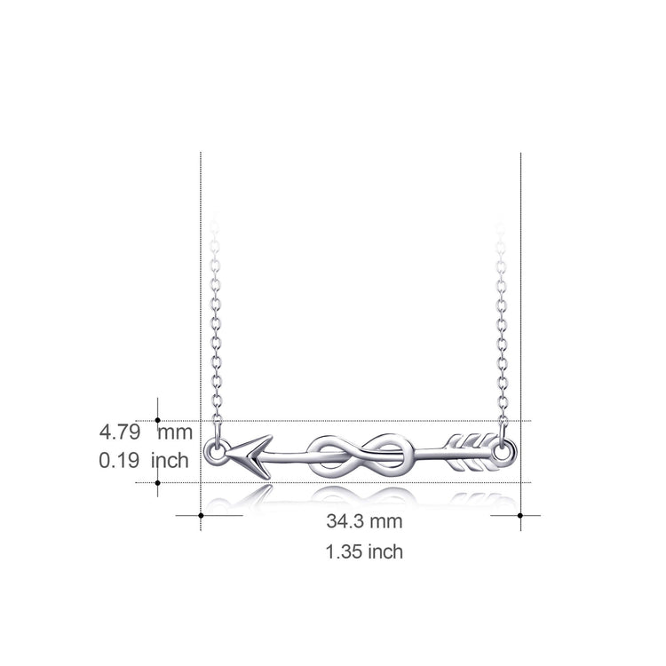 925 Sterling Silver Arrow Infinity Necklace - onlyone