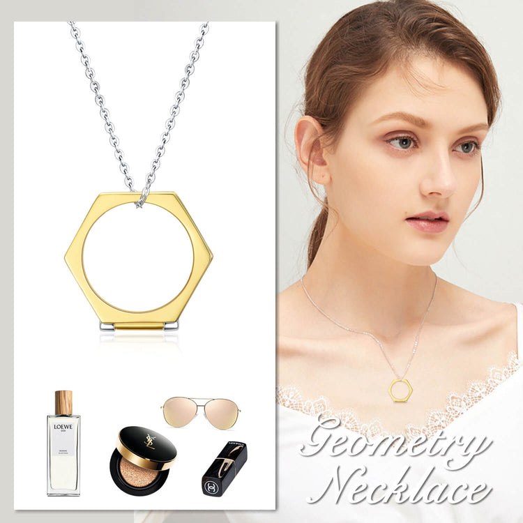 925 Sterling Silver Regular Hexagon Ring Geometry Necklace Greative Gift - onlyone