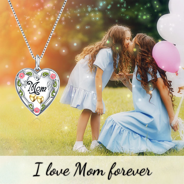 925 Sterling Silver Mother's Love Heart Photo Locket Necklaces - onlyone