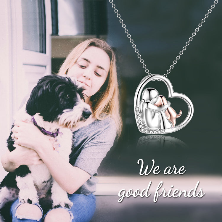 925 Sterling Silver Keepsake Dog Pendant Necklace Dog Lover Memorial Gifts for Women - onlyone