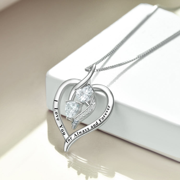 925 Sterling Silver Infinity Love Heart Necklace