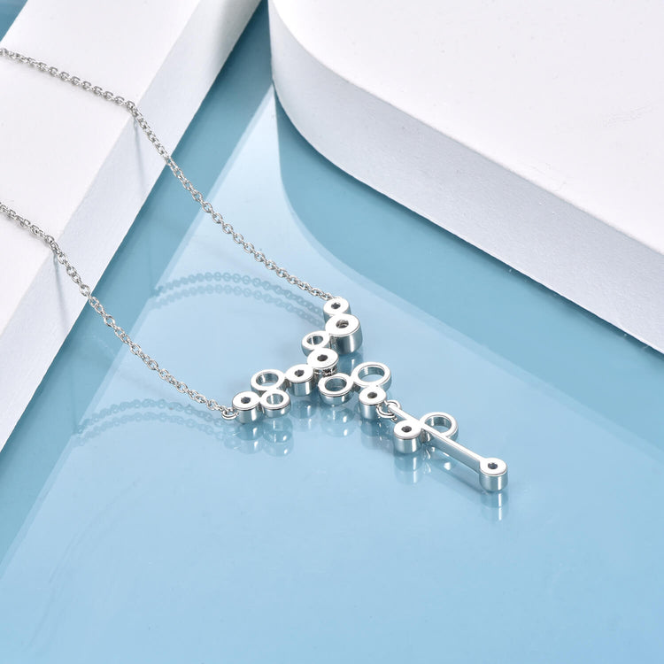 925 Sterling Silver Serotonin Molecule Necklace for Women - onlyone