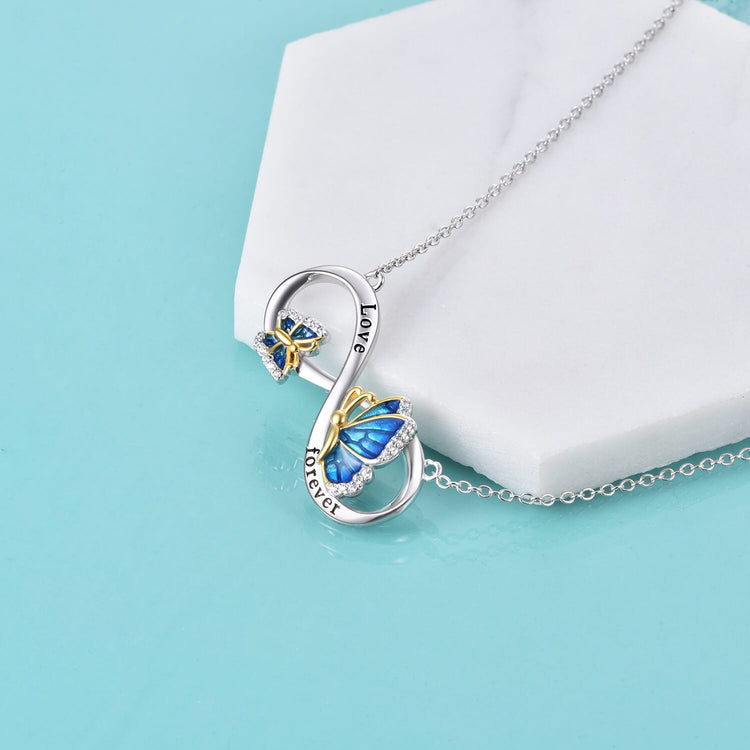 925 Sterling Silver Butterfly Initial Necklace Butterfly Jewelry for Women Birthday Graduation Gifts - onlyone