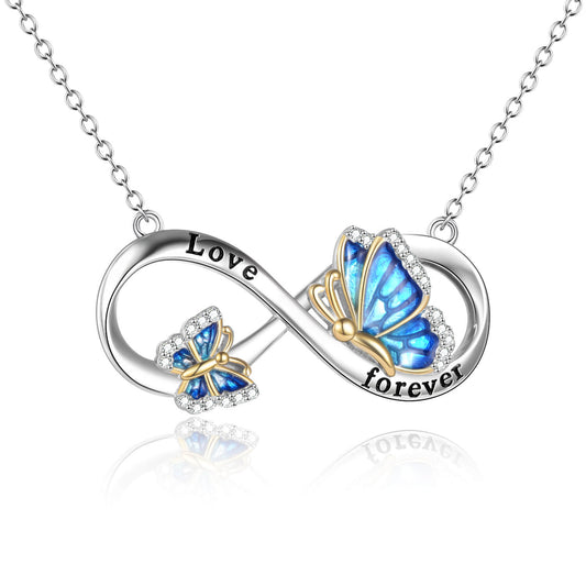 925 Sterling Silver Butterfly Initial Necklace Butterfly Jewelry for Women Birthday Graduation Gifts - onlyone