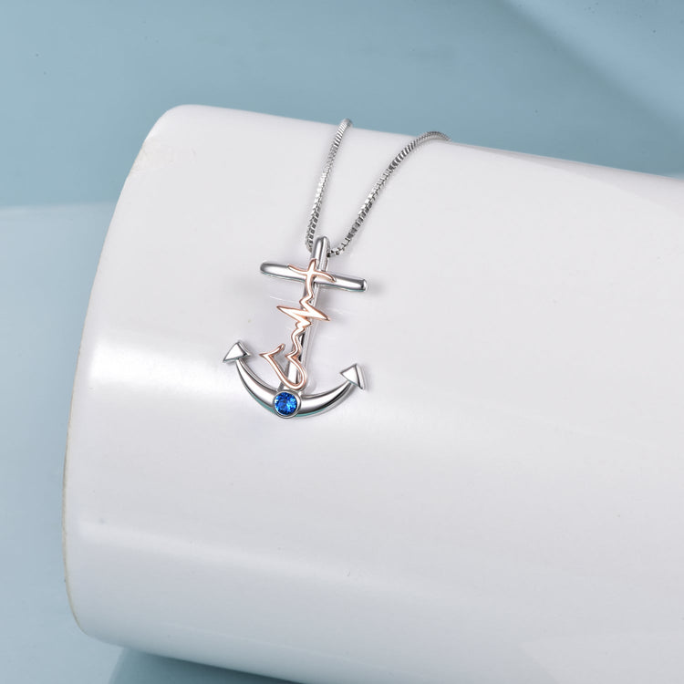 Collier pendentif ancre en argent sterling 925 bijoux nautiques pour femmes filles