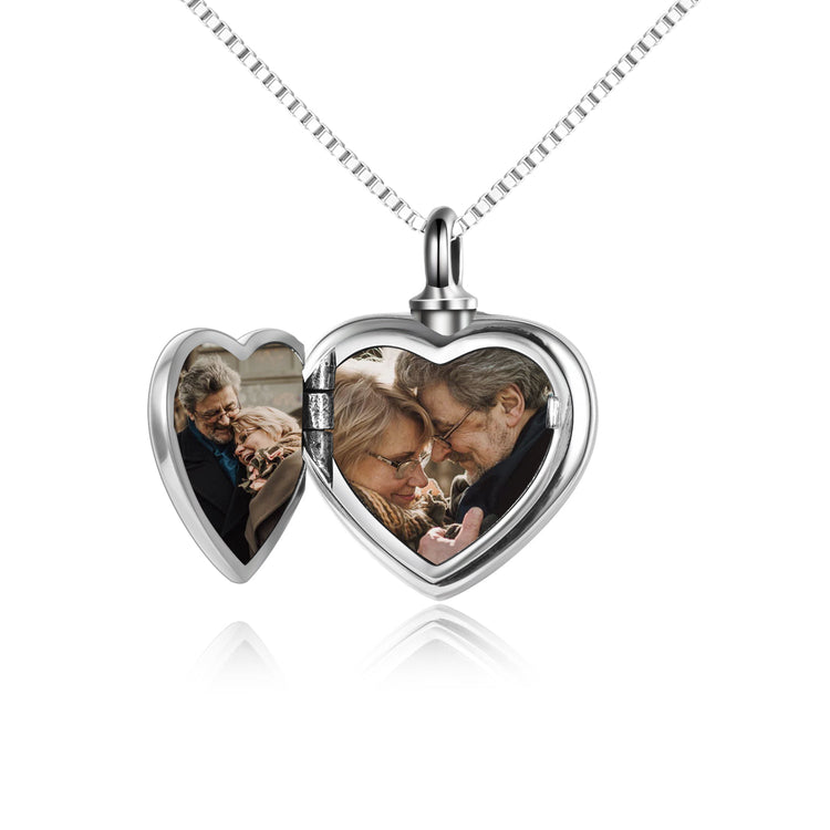 925 Sterling Silver Always in My Heart Urn Necklace for Ashes Custom Photo Keepsake Necklace Cremation Jewelry Gift for Women - onlyone