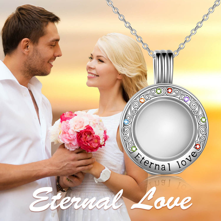 925 Sterling Silver Toughened Glass Photo Locket Pendant Necklace