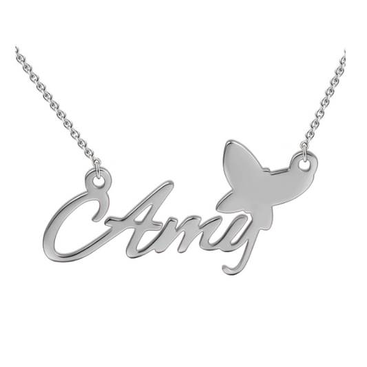 "Amy"Style 14K Personalized Name Necklace Adjustable 16" - 20" White Gold/Yellow Gold/Rose Gold