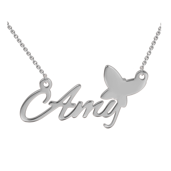 "Amy"Style 14K Personalized Name Necklace Adjustable 16" - 20" White Gold/Yellow Gold/Rose Gold