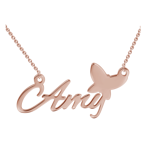"Amy"Style 14K Personalized Name Necklace Adjustable 16" - 20" White Gold/Yellow Gold/Rose Gold - onlyone