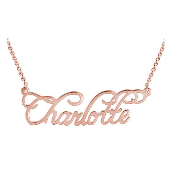 "Charlotte" Style 14K Personalized Name Necklace Adjustable 16" - 20" White Gold/Yellow Gold/Rose Gold - onlyone