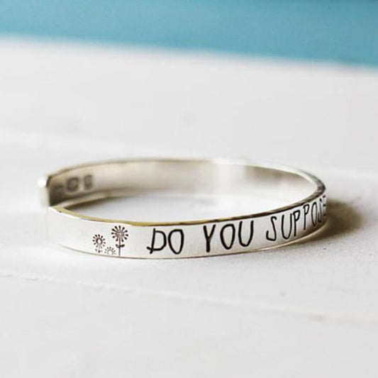 925 Sterling Silver Personalized Wildflower Cuff 6�7.5�Inspirational Bracelet - onlyone