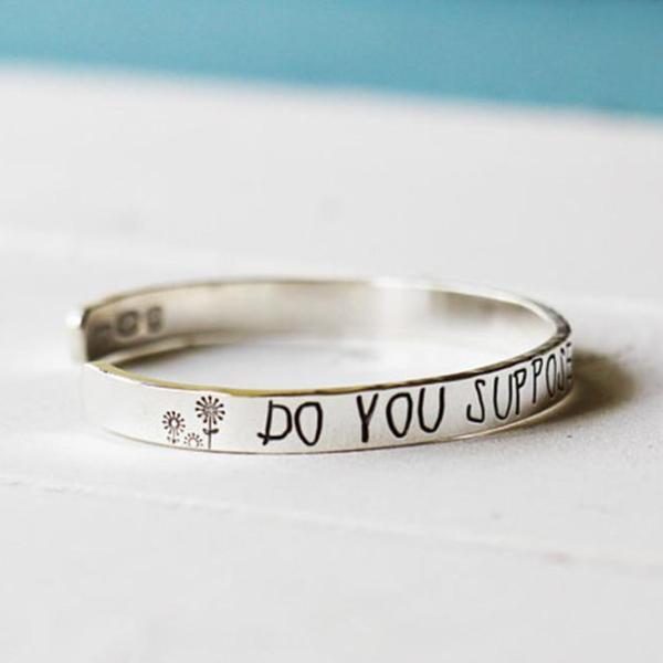 925 Sterling Silver Personalized Wildflower Cuff 6�7.5�Inspirational Bracelet - onlyone