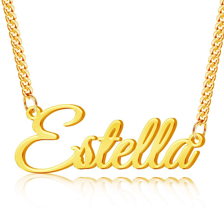 925 Sterling Silver Name Necklace In 3mm Curb Link Chain