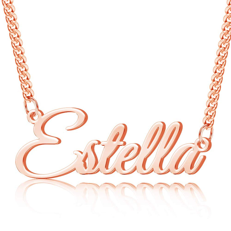 925 Sterling Silver Name Necklace In 3mm Curb Link Chain