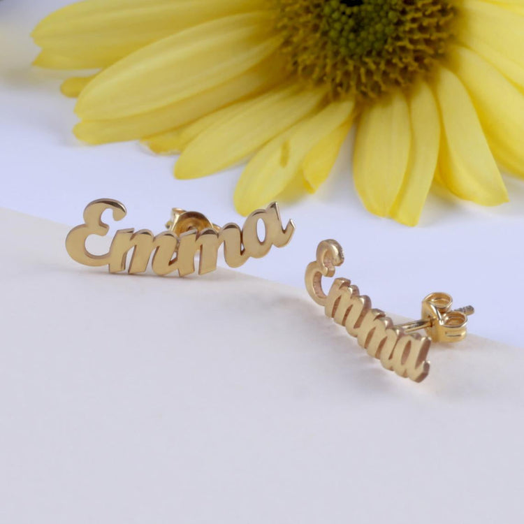925 Sterling Silver Personalized Initial Name Earring