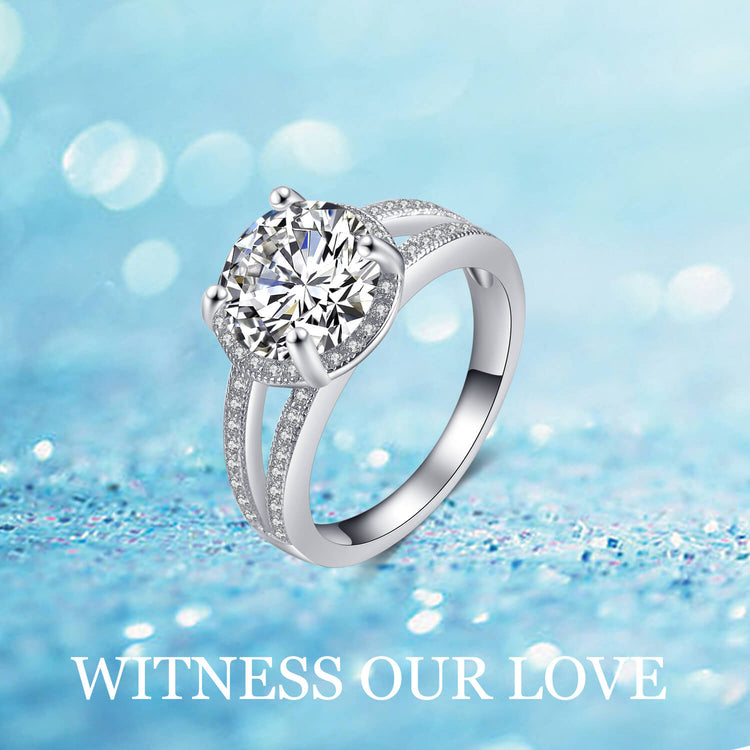 925 Sterling Silver Cubic Zirconia Flower Halo Ring - onlyone