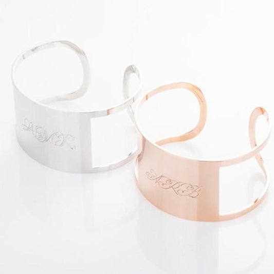 925 Sterling Silver Personalized Monogram Cuff 6�7.5�- onlyone