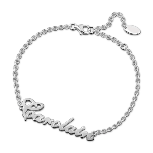 925 Sterling Silver Personalized Name Bracelet Length 6�7.5�Nameplate Bracelet - onlyone